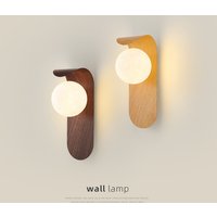 Nordic Minimally Modern Design Wall Lamps Bedroom Headboard Living Room Decoration Background Hallway Wooden Grain Led Lights