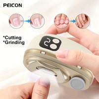 2 in 1 Electric Nail Clipper USB Rechargeable Automatic Toe Nail Cutter Mini Manicure Polishing Tool Finger Nail Grinder Trimmer