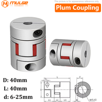 LM series Flexible plum clamp coupler D40 L40 shaft 3 Jaw shaft coupling 6mm-25mm D40L40 for CNC