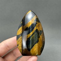 Natural Blue Yellow Tiger Eye Stone Free Form Torch Quartz Ornament Home Energy Feng Shui Decoration Reiki Healing Meditation
