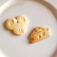 Cute Mouse Eating Cheese Shaped Cookie Cutters Cartoon Animal Biscuits Moulds Stamps 3D PLA Fondant Embossing Baking Tools
