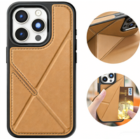 Foldable Kickstand Wallet Card Bag Holder Leather Case for IPhone 17 Air 16 15 14 13 12 Pro Max Plus 17Air 17Pro i17 Phone Cover