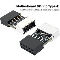 Motherboard USB2.0 9Pin Male to Type-E Female Adapter Connector Converter Durable Metal Plastic USB 2.0 to Type E Header