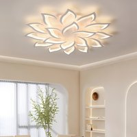Smart Flower Shape LED Ceiling Lamp Modern LED Ceiling Light with Remote Control Dimmable Living Dining Room Bedroom Chandelier