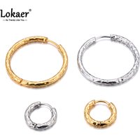 Lokaer Waterproof 316L Stainless Steel Geometric Huggie Hoop Earrings 18K Gold Plated Charm Fashion Jewelry For Women E24114