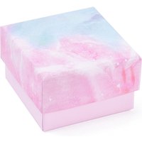 24pcs Square Sky Blue Cardboard Ring Box with Sponge Insert, Jewelry Display Gift Packaging Box for Wedding Party Storage