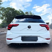 For VW Polo MK6 AW TSI TGI MPI 2019-2025 Rear Bumper Diffuser Lip Gloss Black Splitter Protector Trim Exterior Upgrade Parts