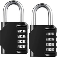 2PCS 4-Digit Combination Padlock Set - Weatherproof Lock for Gym, School Locker & Toolbox