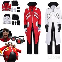 Anime Hedgehog 2 Dr Eggman Cosplay Jacket Pants Costume Men Ivo Robotnik Trench Uniform Gloves Party Clothes