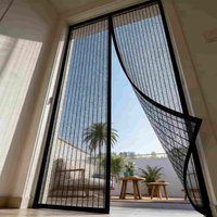 Magnetic mosquito-proof door curtain in bohemian style, hands-free, self-sealing, suitable for pets and children, made of nylon,