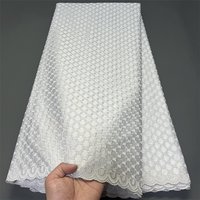 2026 African Nigerian Lace Fabric Tulle Embroidered Bridal Gown Material Soft Cotton Damask for Wedding Party Dresses 5 Yards