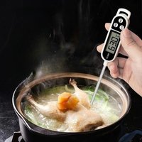 1Pc Food Thermometer, Kitchen Accessory, Dormitory Essential, Instant-Read Meat Thermometer, Accurately Measures Oil and Water Temperature, Indispensable Kitchen Accessory (Button Battery Not