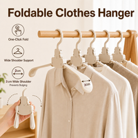 Multifunctional Portable Folding Clothes Rack Wide Shoulder No Trace Design 1 S Quick Fold Space Saving for Travel Home Use