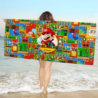 S-Super-Marios Joyful-Nostalgic Microfiber Blanket Quick Drying Beach Towels Oversized Printing Super Absorbent Pool Towel