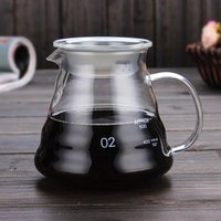 Leeseph Kaffeekaraffe, 350/600ml Klarglas-Kanne mit Deckel, Pour-Over Espresso-Zubehör
