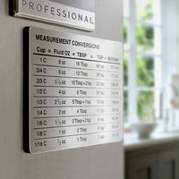 Measurement Conversion Refrigerator Magnet Stainless Steel Scale Plate Refrigerator Magnet for Cups Fluid Oz Milliliters Kitchen