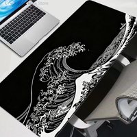 Japanese Black Waves Mouse pad Professional E-sports gamers speed pc Gaming Rubber keyboard notbook desk mat mousepad .