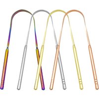 4Colors Stainless Steel Tongue Scraper Metal Tongue Fresh Breath Cleaning Coated Toothbrush Oral Hygiene Scrapper Cleaning Tools