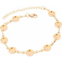 2pcs Stainless Steel Gold Plated Bracelet Base Blanks Fits 6mm Round Cabochon Bracelets Bezel Settings Diy Jewelry Findings