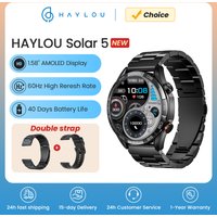 HAYLOU Solar 5 Voice Calling Smartwatch 1.58'' AMOLED Display 60Hz Smart Watch 24H Health Monitoring Sports Smartwatch for Men