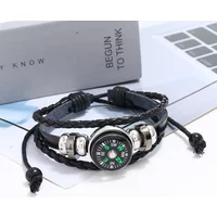 Tactical Wrist Compass Outdoor Camping Tool Survival Adventure Hiking Tourism Equipment Fishing Hunting PU Woven Wristband Gear