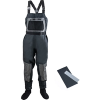 Goture Lightweight Fishing Wader Stocking Foot Menโs Breathable Waders Waterproof Fly Fishing Chest S/M/L/XL/XXL size