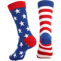 2 Pair of Fashionable American Flag Striped Star Patterned Men's Socks Comfortable and Breathable Outdoor Sports Couple Socks