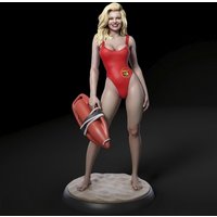 1/24 Scale DieCast Resin Figure Model Kit Beautiful Woman Beach Lifeguard NSFW Miniature Toys Unassembled Unpainted DIY Diorama