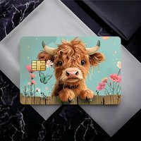 Lovely Highland Cattle Credit Card Skin Stickers for Bank Card Bus Metro Card Sticker Waterproof