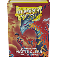 60 CT Japanese Size Dragon Shield Matte Clear Outer Sleeves for YGO Smooth Card Sleeves Compatible with TCG