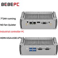 Fanless Industrial Mini PC Dual LAN 2*COM RS232 Core i5 5200U i3 5005U Celeron 2955U DDR3L WIFI Support Linux Ubuntu Computer