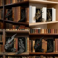 1Pc Resin Decorative Bookend, Resin Dragon Bookend, Gothic Dragon Bookend, Multiple Colors Available, Gothic Style, Creative Sculpture Ornament, Bookend.