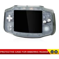 TPU Half Transparent Soft Shell Case Protective Cover For ANBERNIC RG34XX Handheld Game Console Anti-Scratch Storage Box