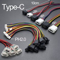 1PCS USB-C Socket Female Head 2/4/6P Type-C With Buckle High Current Fast Charging Desk Lamp Electric Vehicle Car USB Connector