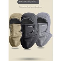 AliExpress NONE Fleece Balaclava Cycling Cap Cold-proof Windproof Warm Hood And Hat Thicken Thermal Ski Windproof Cap Women Men
