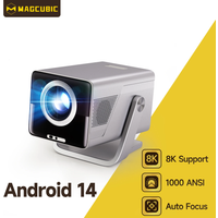 Magcubic X7 1000 ANSI 8K Smart-Projektor, 1080P mit integrierten Apps, Autofokus Heim- und Outdoor-Beamer mit Android 14 OS