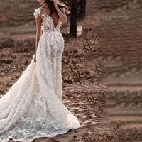 Elegant White Lace Maternity Bride Photoshoot Dress V Neck Long Train Maxi Gown Floral Pregnancy Outfit Beach Baby Shower Wear