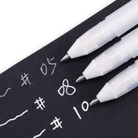 0.5mm 0.8mm 1.0mm Sakura Gelly Roll Gel Pen White Color High Light Marke Pen Black Cardboard Art Painting Pen White Line Pens