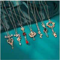 Genshin Impact Peripheral Products Same Cartoon Pendant Necklace Barbatos Raiden Shogun Wanderer Cosplay Costumes DIY Props Gift