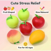Fruit Shaped Squeezing Balls Red/Green Apple / Peach / Mango Stress Relieving Squeeze Toy Squishy Toy Ornament Gifts
