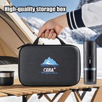 Portable Electric Coffee Maker Carrying Bag Waterproof Sturdy EVA Portable Coffee Maker Storage Case Hand Hold Belt