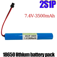 7.4V 3500mAh 18650 2S1P Built-in BMS Rechargeable Lithium-ion Battery Pack for Roller Shutter Doors/electric Toys/LED Lights