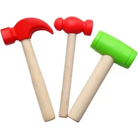 Mini Wooden Hammer Children's Learning Toy Hammer Creative DIY Wooden Woodworking Hammer Simulation Maintenance Tools