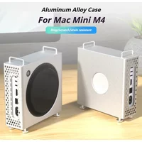 2in1 Design For Mac Mini M4/M4 Pro 2024 Aluminum Alloy with Heat Dissipation Stand Dustproof Protective Case PC Accessories