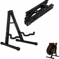 Miwayer Foldable Guitar Stand Folding A Frame Universal Holder Metal Stand with Leg Pad Protector for Electric Bass Guitar