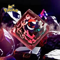 Pokemon Anime Gengar Keycaps Snorlax K-Kirby Transparent Resin Keycap Personality 3D Handmade Cute Gift Mechanical Keyboard Cap