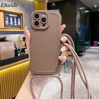 Travel Strap Case For iPhone 17 Pro Max 16 14 13 12 11 15 Plus Air Crossbody Lanyard Cord Shockproof Soft Silicone Wave Cover