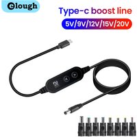Type C To DC Power Boost Line 5V/9V/12V/15V/20V Boost Cable Adjustable Voltage Fast Charging For Wifi Router USB C To DC Cable
