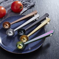 Stainless Steel Coffee Spoon with Clip Coffee Weighing Measuring Spoon Barista Coffee Accessories Scoop Spoon