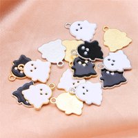 10pcs cartoon oil dripping ghost alloy pendant Halloween DIY jewelry accessories necklace earrings keychain pendant accessories